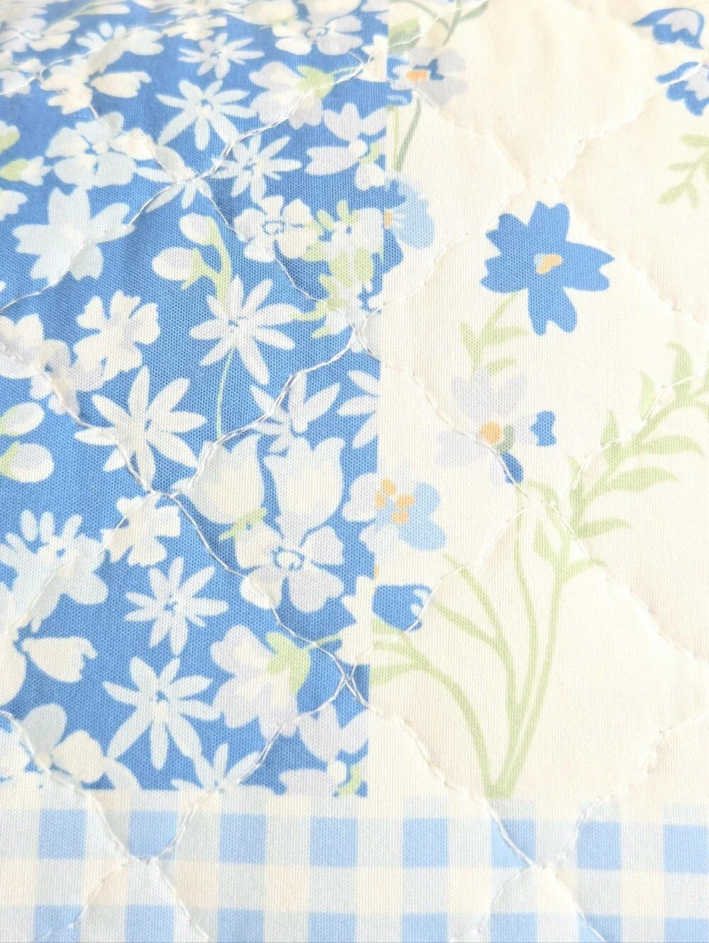 Gunne Sax by Jessica McClintock Quilted Decorative Throw Pillow Blue Floral